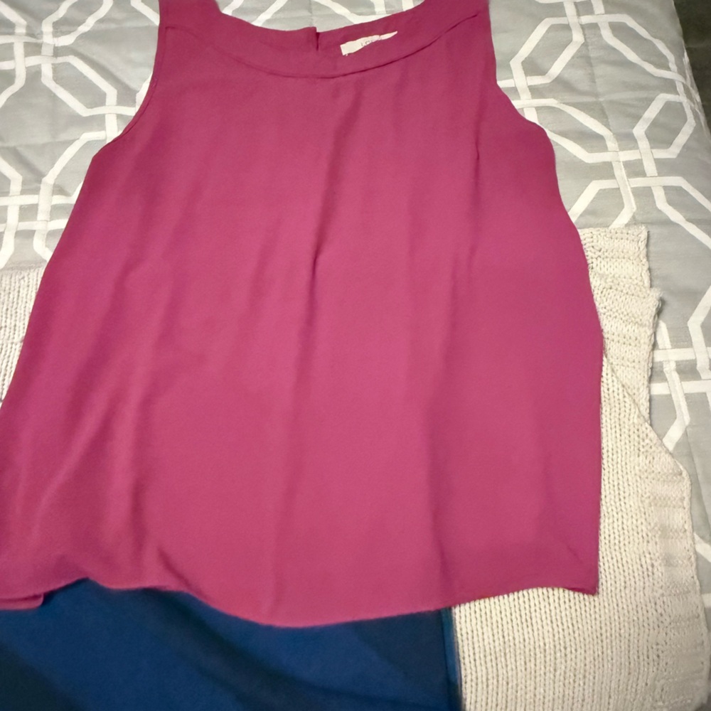 LOFT Sleeveless Magenta Blouse